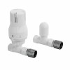 15mm Straight Thermostatic Radiator Valve and Lockshield Pack - White