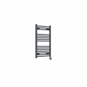 Fjord 800 x 500mm Curved Anthracite Thermostatic Touch Control Wifi Electric Heated Towel Rail