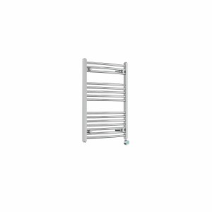 Fjord 800 x 600mm Curved Chrome Thermostatic Touch Control Wifi Electric Heated Towel Rail