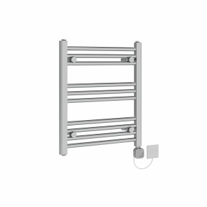 Bergen 600 x 500mm Straight Chrome HEC Thermostatic Electric Heated Towel Rail