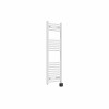 Fjord 1200 x 400mm Curved White Thermostatic Wifi Control Electric Heated Towel Rail