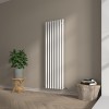 Voss 1800 x 545mm White Single Vertical Round Tube Designer Radiator