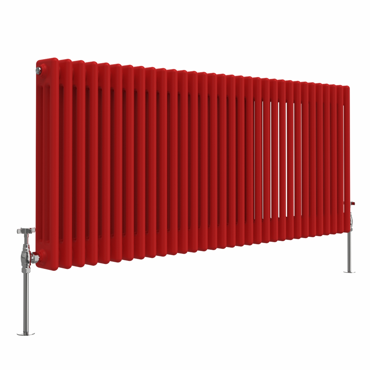 Bern 600 x 1460mm Traditional Signal Red Triple Horizontal Column Radiator