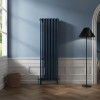 Bern 1800 x 560mm Sapphire Blue Four Column Vertical Traditional Radiator