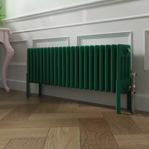 Bern 300 x 1010mm Traditional Moss Green Horizontal Four Column Radiator