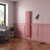Norden 1600 x 355mm Rose Clair Pink Single Vertical Oval Column Designer Radiator
