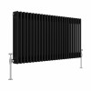 Bern 600 x 1190mm Black Triple Horizontal Column Radiator