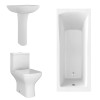 Feel Curved Modern Bathroom Suite with Single Ended Bath - 1700 x 700mm