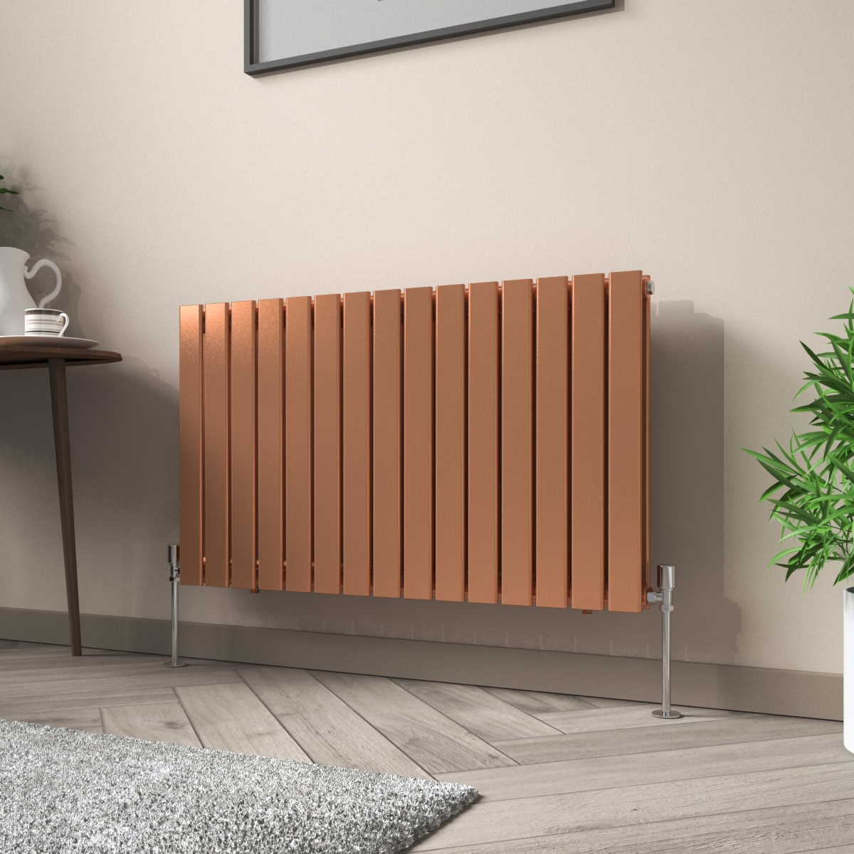Karlstad 600 x 1022mm Metallic Bronze Double Flat Panel Horizontal Designer Radiator