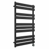 Juva 1000 x 600mm Satin Black Flat Panel Thermostatic Touch Control Electric Heated Towel Rail
