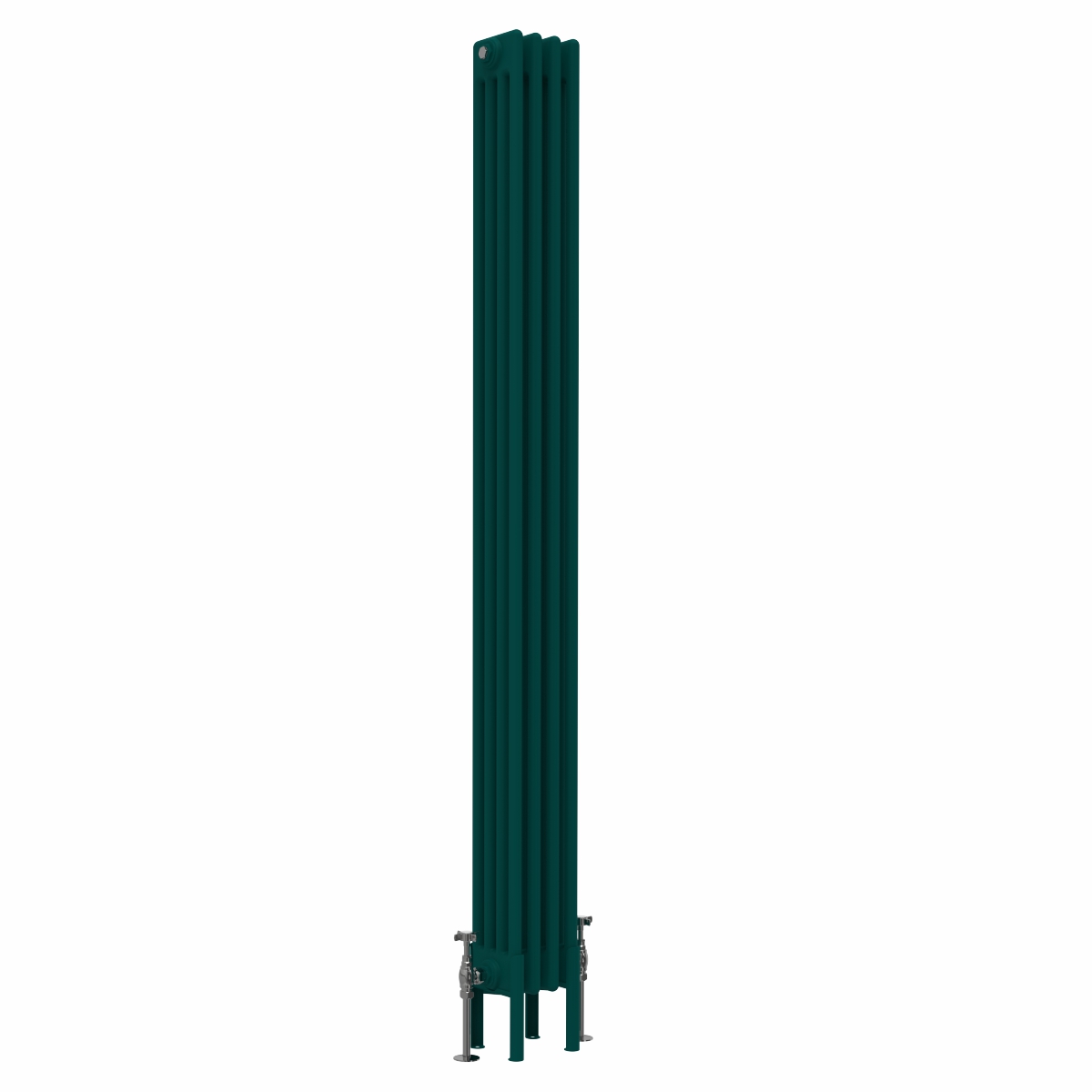 Bern 1800 x 200mm Traditional Blue Green Vertical Four Column Radiator