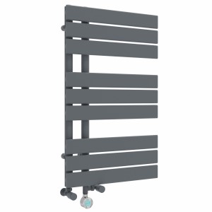 Kristiansund 824 x 500mm Dual Fuel Anthracite Electric Thermostatic Touch Control Electric Heated Towel Rail