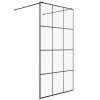 Wasdale 1100mm Black Grid Walk Through Wet Room Screen