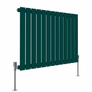 Karlstad 600 x 886mm Blue Green Single Flat Panel Horizontal Designer Radiator