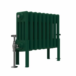 Bern 300 x 425mm Traditional Moss Green Horizontal Four Column Radiator