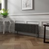 Bern 300 x 1010mm Black Silver Four Column Horizontal Traditional Radiator