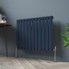 Karlstad 600 x 750mm Sapphire Blue Single Horizontal Flat Panel Designer Radiator