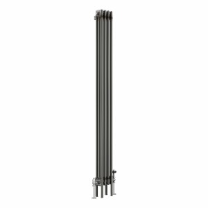 Bern 1800 x 200mm Raw Metal Triple Column Vertical Traditional Radiator