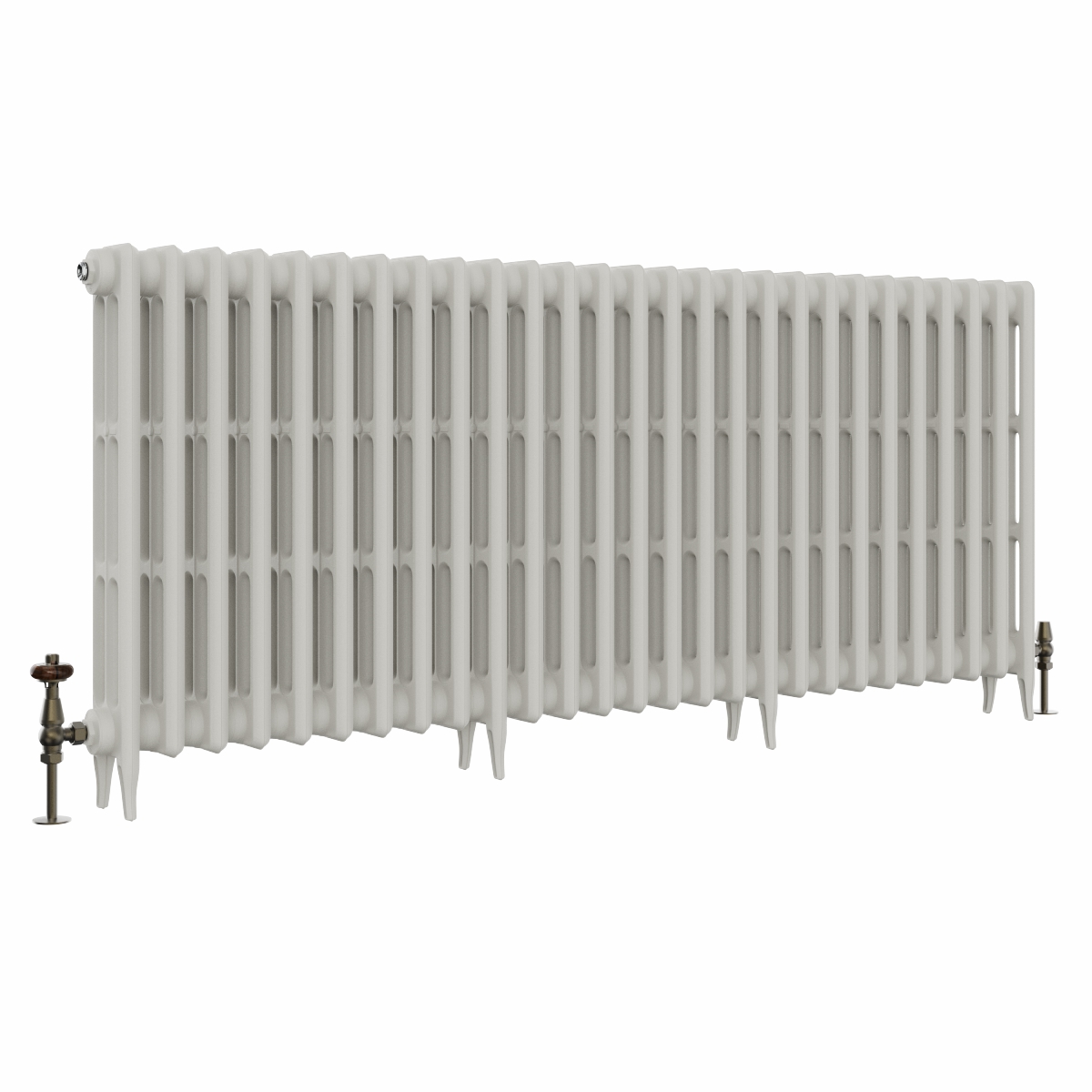 Classic  745 x 1708mm Porcelain White Triple Column Cast Iron Radiator - 27 Sections