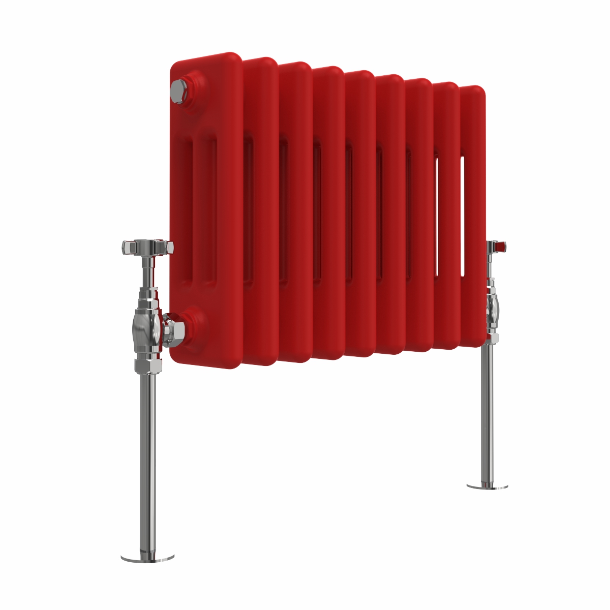 Bern 300 x 425mm Traditional Signal Red Triple Horizontal Column Radiator