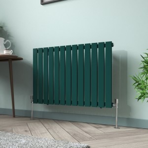 Karlstad 600 x 886mm Blue Green Single Flat Panel Horizontal Designer Radiator