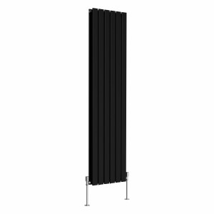 Karlstad 1600 x 410mm Black Double Vertical Flat Panel Designer Radiator
