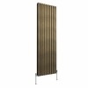Norden 1800 x 591mm Black Gold Double Vertical Oval Column Designer Radiator