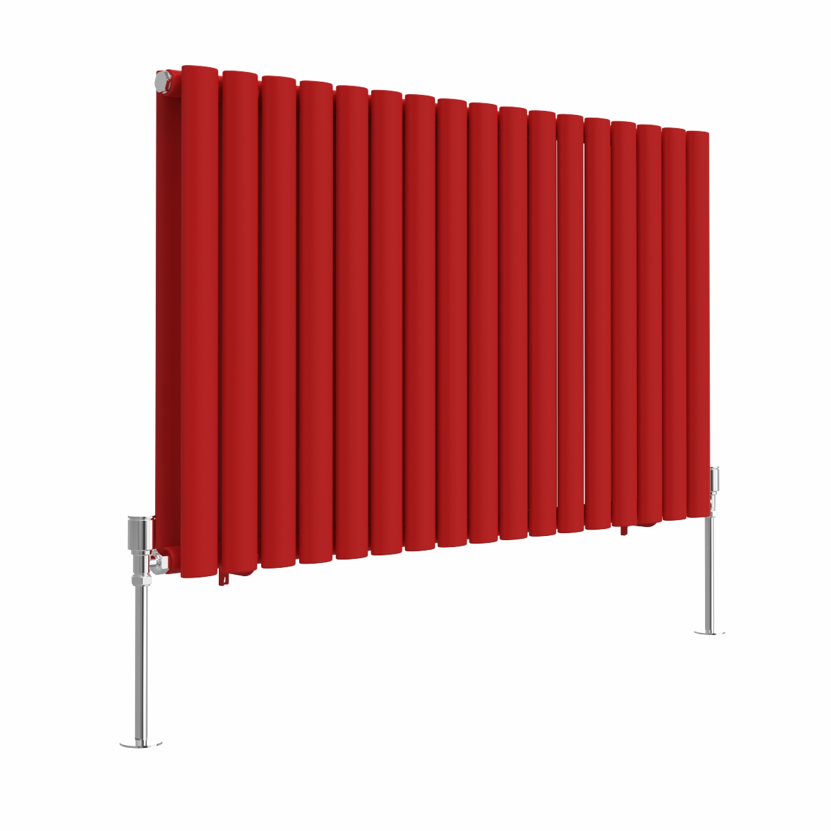 Norden 600 x 1004mm Signal Red Double Oval Column Horizontal Designer Radiator