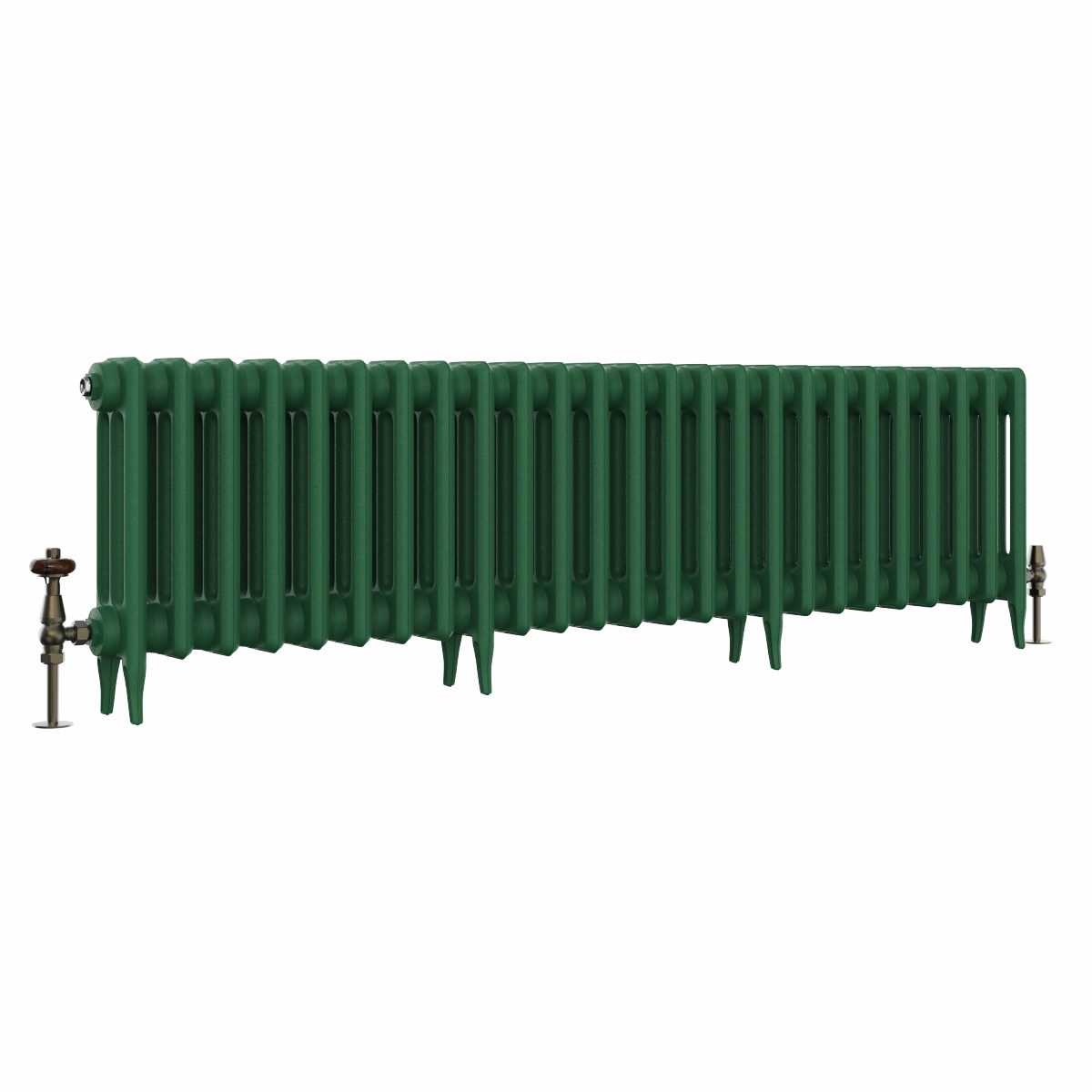 Classic  450 x 1584mm Farrow & Ball Duck Green Triple Column Cast Iron Radiator - 25 Sections