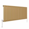 Karlstad 600 x 1430mm Metallic Gold Single Flat Panel Horizontal Designer Radiator