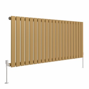 Karlstad Metallic Gold Flat Panel Horizontal Designer Radiator - Choice of Size