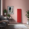 Karlstad 1800 x 546mm Signal Red Single Flat Panel Vertical Designer Radiator
