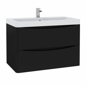 Avon Black Wall Hung Basin Drawer Vanity Unit - 800mm