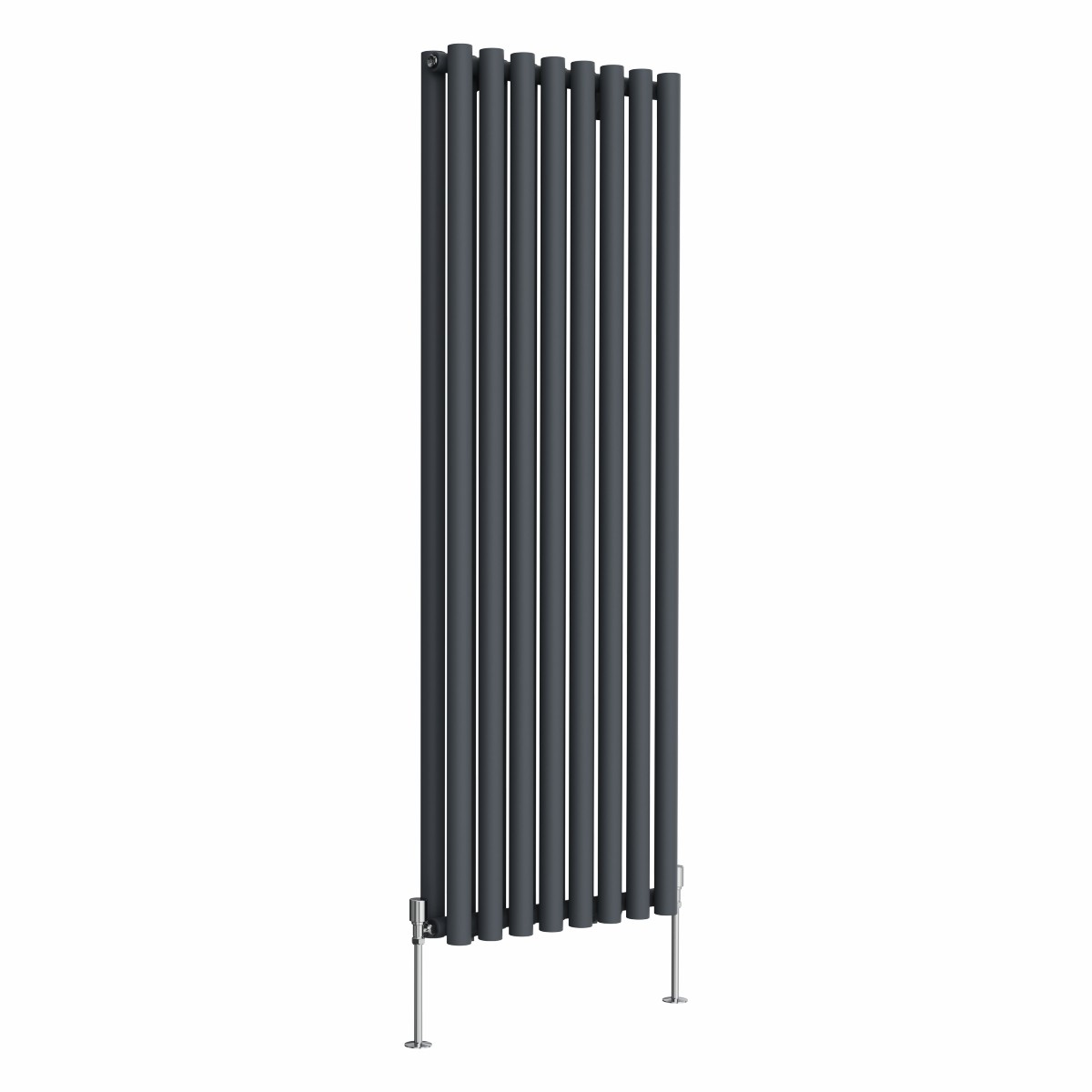 Voss 1600 x 545mm Anthracite Double Vertical Round Tube Designer Radiator
