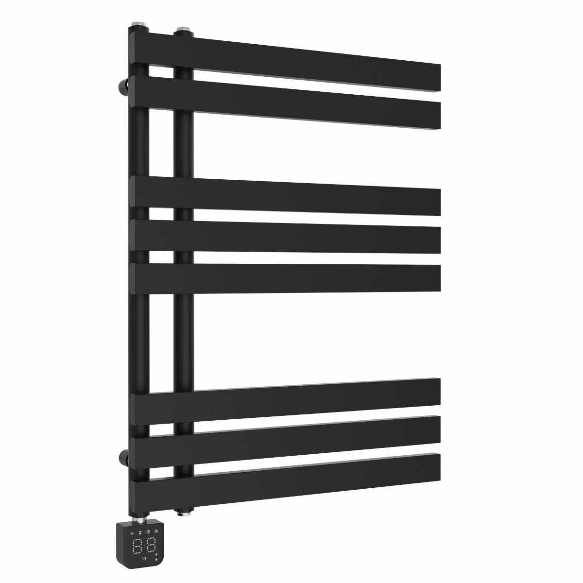 Koli 800 x 600mm Black Thermostatic Touch Control Wifi Electric Heated Towel Rail