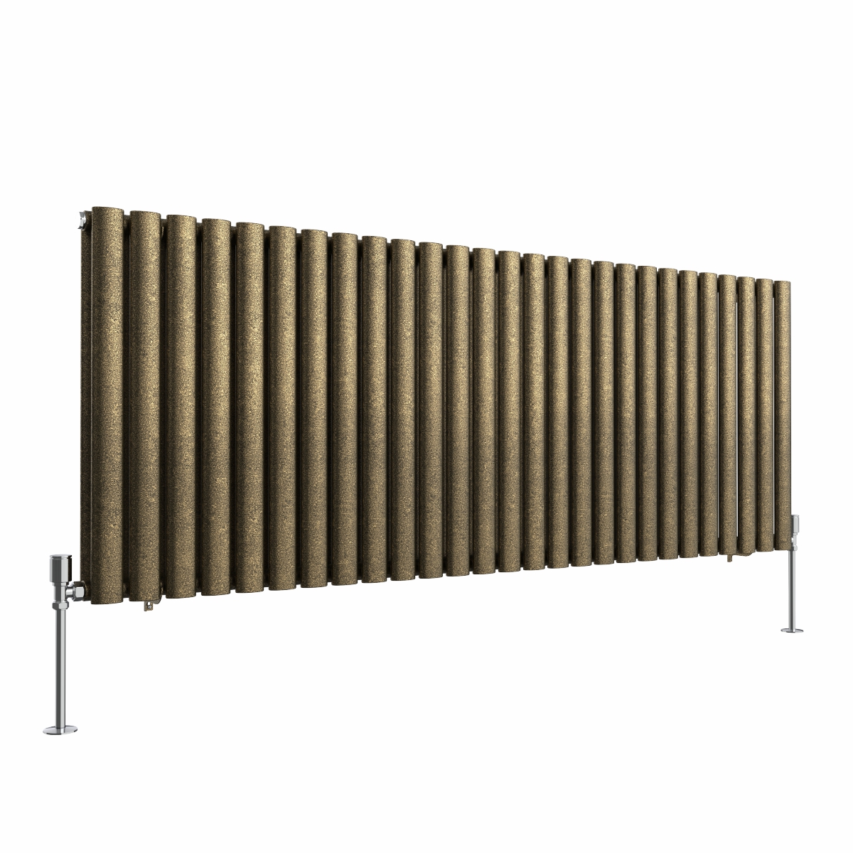 Norden 600 x 1594mm Black Gold Double Horizontal Oval Column Designer Radiator