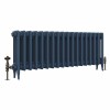 Classic  450 x 1150mm Farrow & Ball Hague Blue Triple Column Cast Iron Radiator - 18 Sections