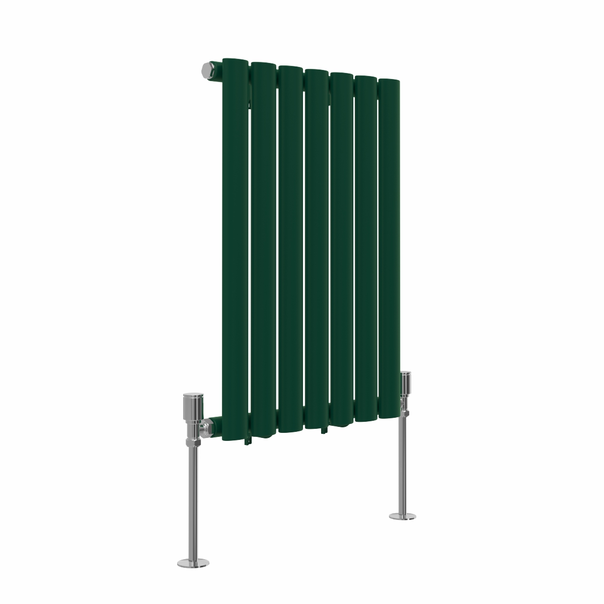Norden 600 x 414mm Moss Green Single Oval Column Horizontal Designer Radiator