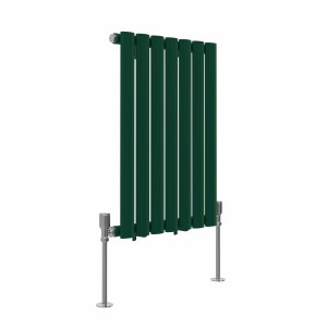 Norden 600 x 414mm Moss Green Single Oval Column Horizontal Designer Radiator