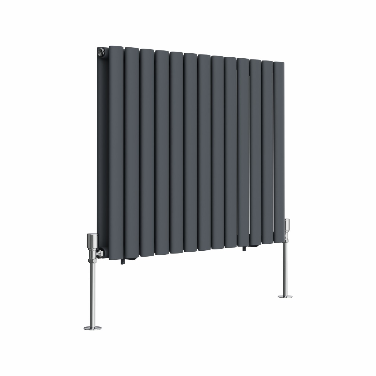 Norden 600 x 768mm Anthracite Double Horizontal Oval Tube Designer Radiator