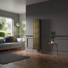 Lulea 1600 x 410mm Black Gold Double Vertical Flat Panel Designer Radiator