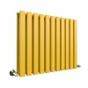 Lulea 600 x 760mm Zinc Yellow Double Flat Panel Horizontal Designer Radiator