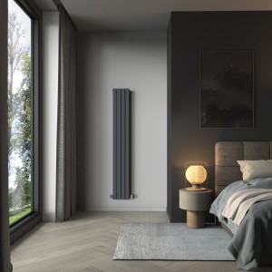 Karlstad 1800 x 274mm Anthracite Double Vertical Flat Panel Designer Radiator