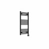 Fjord 1000 x 500mm Curved Black Thermostatic Wifi Control Electric Heated Towel Rail