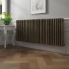 Bern 600 x 1460mm Black Gold Triple Column Horizontal Traditional Radiator