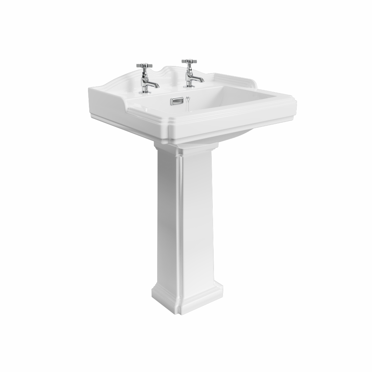 Abbey Traditional 590mm Basin with Full Pedestal