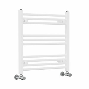 Bergen 600 x 600mm Straight White Heated Towel Rail