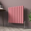 Karlstad 600 x 614mm Rose Pink Double Horizontal Flat Panel Designer Radiator