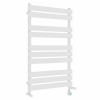 Juva 1000 x 600mm Dual Fuel White Flat Panel Thermostatic Touch Control Wifi Electric Heated Towel Rail