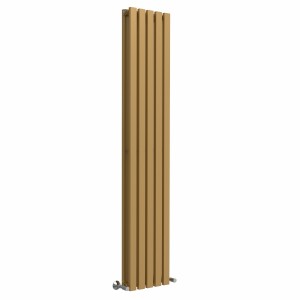 Lulea 1800 x 340mm Metallic Gold Double Flat Panel Vertical Designer Radiator